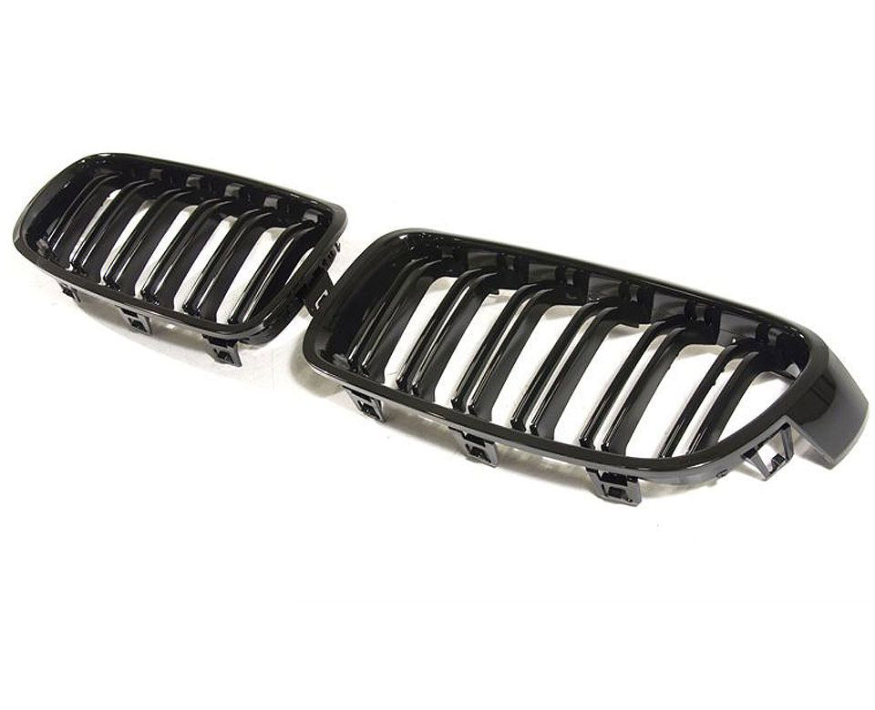 F30/31 gloss black grilles twin slat design