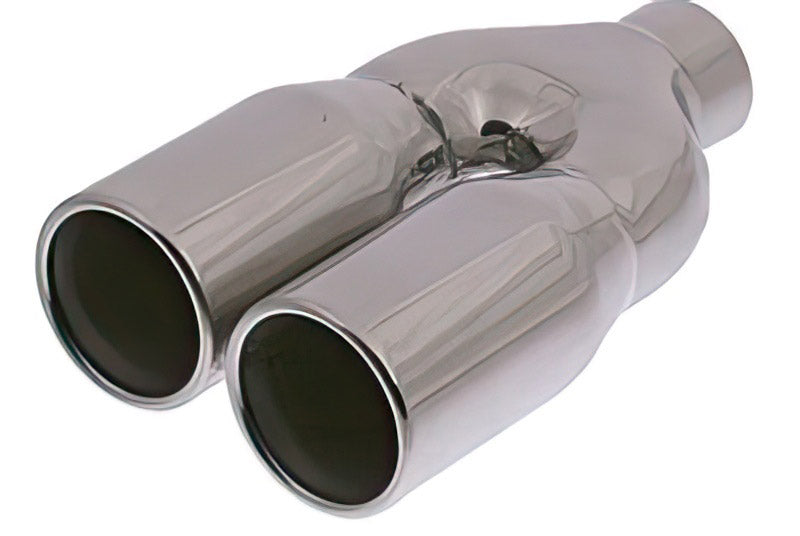 Twin chrome round exhaust trim