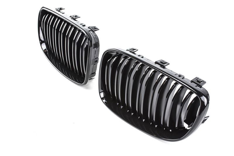 MStyle Twin Slat Gloss Black Kidney Grilles for E81 E87 E82 E88 BMW 1 Series