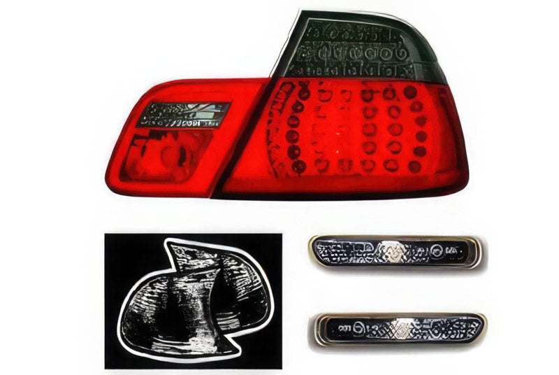 Smoked indicator set. Front, sides and smoked/red LED rear lamps, for coupe