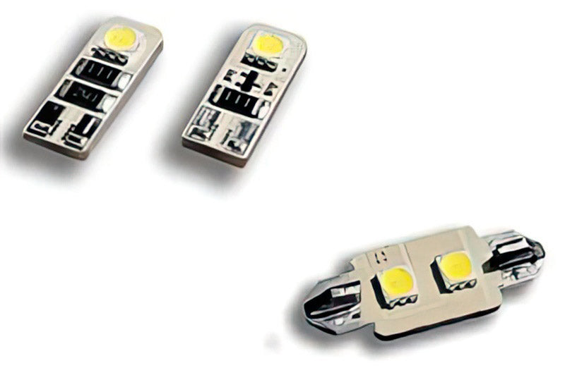 LED front sidelights and rear number plate bulbs
