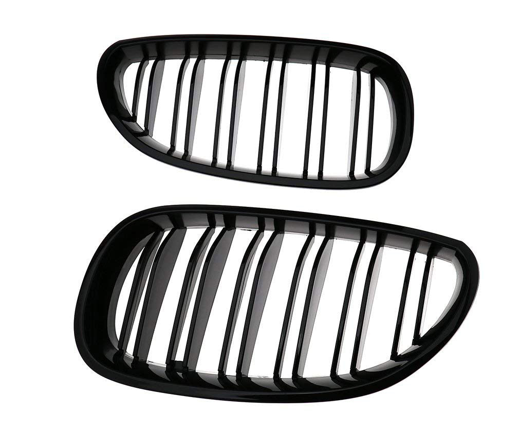 MStyle Twin Slat Gloss Black Kidney Grilles for E60 E61 BMW 5 Series