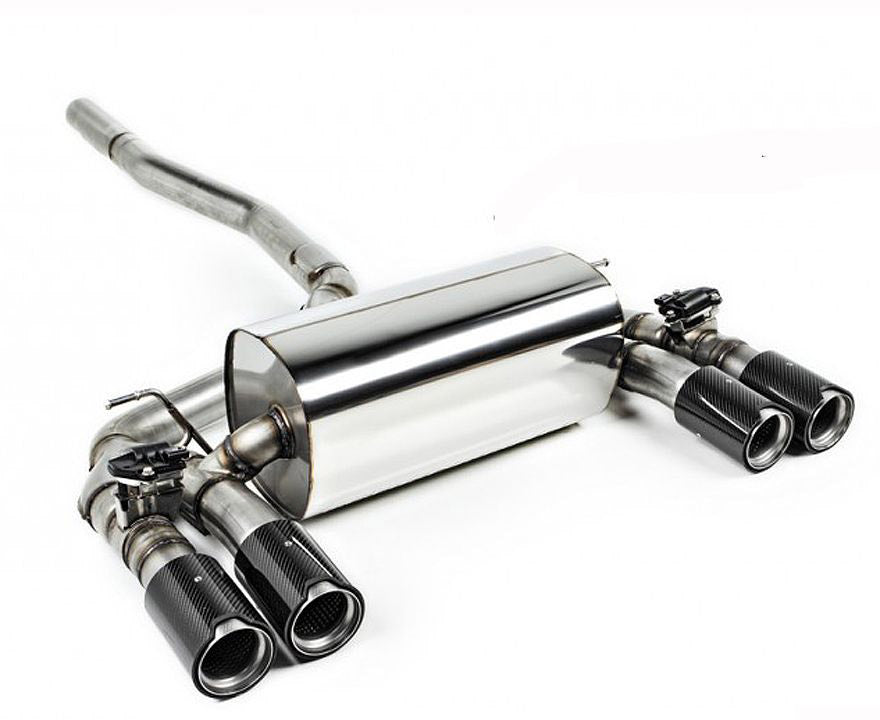 F87 M2 Eisenmann Rear silencer with 4 x 90 mm carbon tailpipes