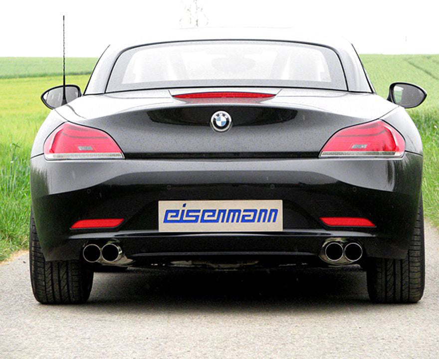 Z4 E89 Eisenmann quad rear exhaust, with 4 x 76 mm tailpipes for all Z4 35i and si models