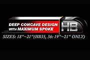 HB series, deep concave with maximum spoke length (14 Designs available) 