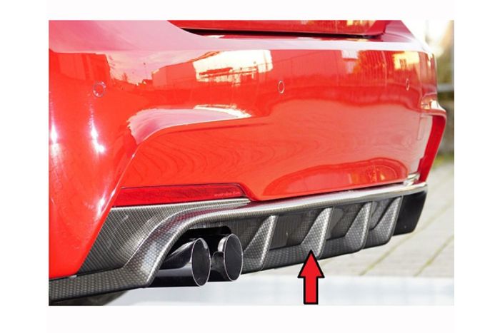F30, F31 Rieger carbon Look rear diffuser, for cars with Duel exhaust