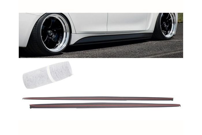 F30 F31 M style performance side skirt add on extensions and vinyl decal set