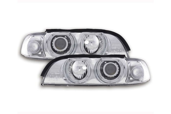 Chrome angel eye headlamps, for cars with xenon