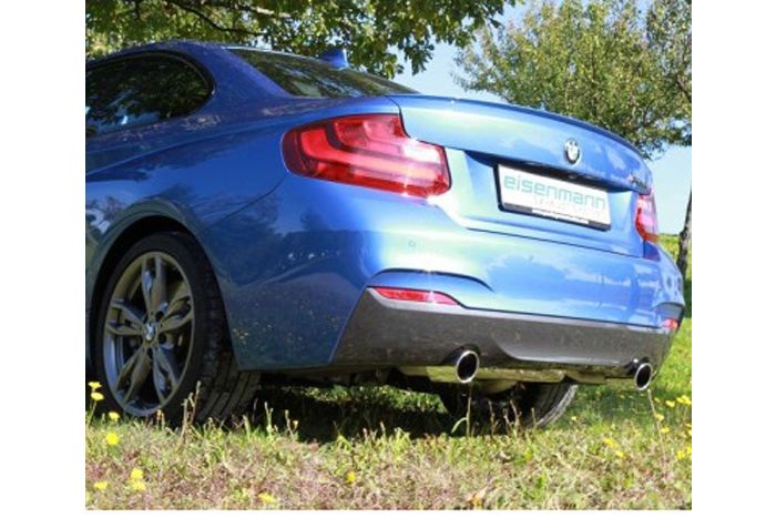 Eisenmann performance rear silencer with 2 x 90 mm tailpipes for all BMW F22 M235i 