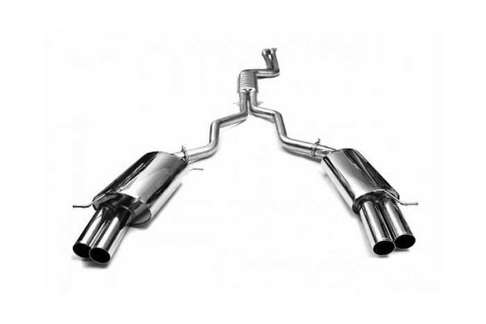 Z4 E89 Eisenmann Quad performance exhaust with 4 x 76 mm tailpipes for 23i and 30i models.