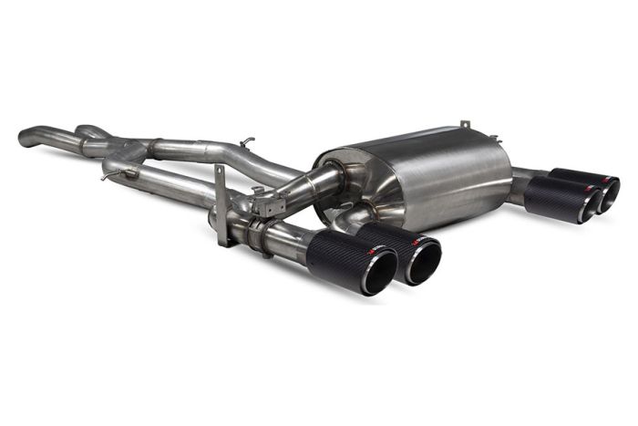 Scorpion Exhaust Non-res Cat-Back System with Elect. valves, Ascari tailpipes for F80 M3 / M4 F82 F83