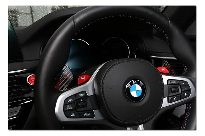3D Design Carbon Paddle Shifters Red for BMW F Series Models