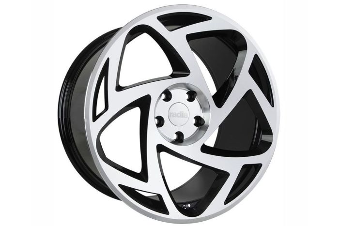 R8-S5 wheel set, Gloss black / polished, available in various sizes