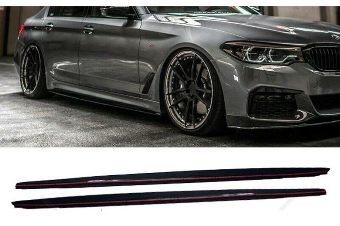 G30 G31 MStyle Sport Look Side Skirts for BMW 5 Series - Matte Black 