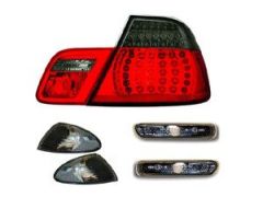 Smoked indicator set. Front, sides and smoked/red LED rear lamps, for saloon