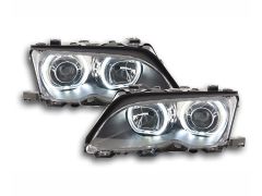 E46 4dr Depo V3 angel headlamps with black inners