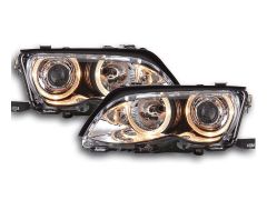 Black or Chrome angel eye headlamps, E46 saloon/touring from 09/01