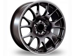 CH style wheel set in Matt black with polished lip edge