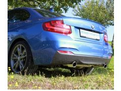 Eisenmann performance rear silencer with 2 x 90 mm tailpipes for all BMW F22 M235i 